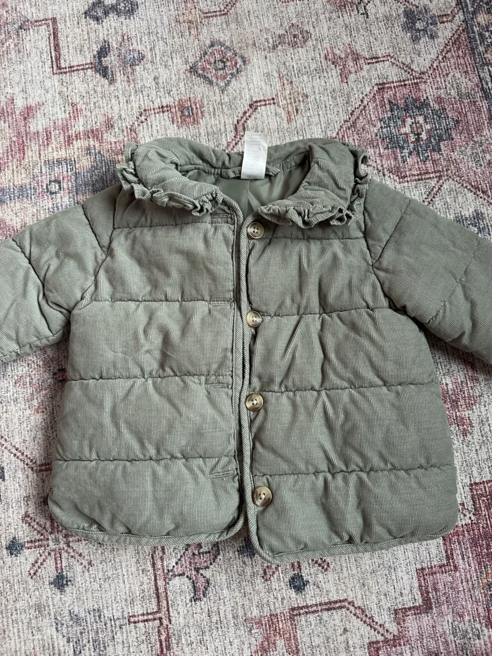 H&M 9M Olive Green Quilted Puffer Jacket